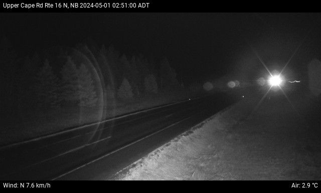 Web Cam image of Upper Cape Road (NB Highway 16)